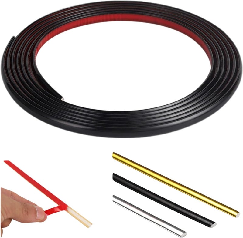 YZCFWJ Black 13.1Ft Peel and Stick Wall Molding Trim,Gold Trim,for Bathroom Mirror Border Flexible Molding Strip,Wall,Window & Door Photo Frame Tile Edge Strip(W 0.31in) - Image 1